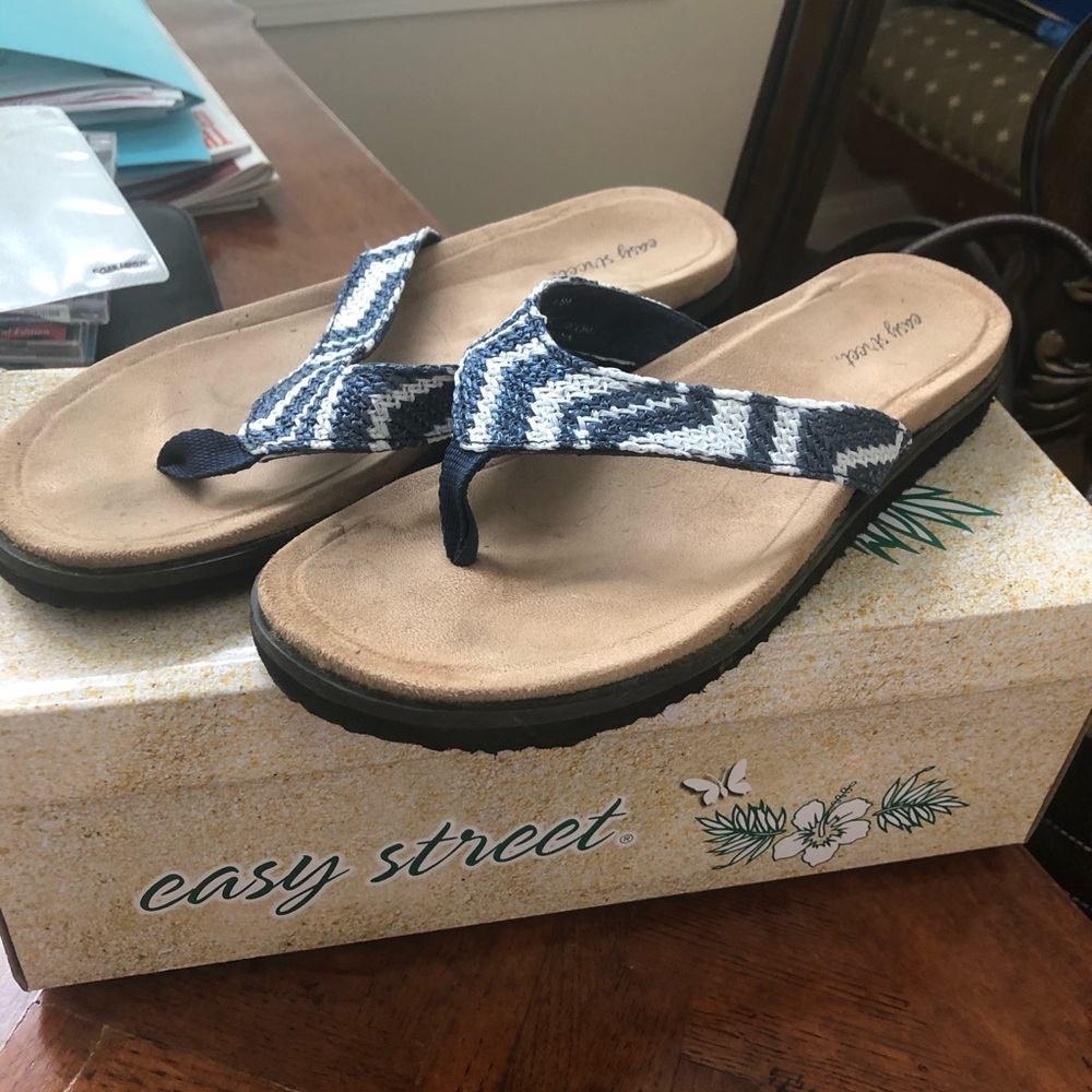 Easy Street Sandal, Navy/White, 8.5M